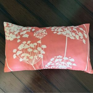 Coral Floral Accent Pillow